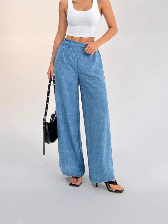 Nigikala Nigikala Loosely-Broadly Bagging Rubber-Legged Casual Trousers In Autumn 2025