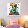 Halloween Wine Glass-11CT Stamped Cross Stitch 50*50cm/19.69*19.69in tapestrymarket
