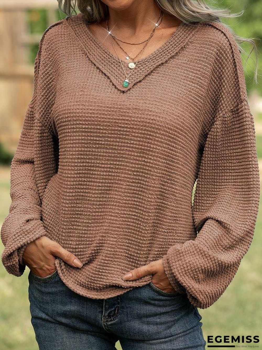 casual long sleeve cocoon shirts & tops | EGEMISS