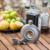 Pure Titanium Ring-Shaped Hip Flask 180ml with Funnel, Suitable for Outdoor Camping, Hiking, and Mountaineering Portable wine Flagon