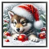 Christmas Dog-11CT Stamped Cross Stitch 40*40cm/15.75*15.75in