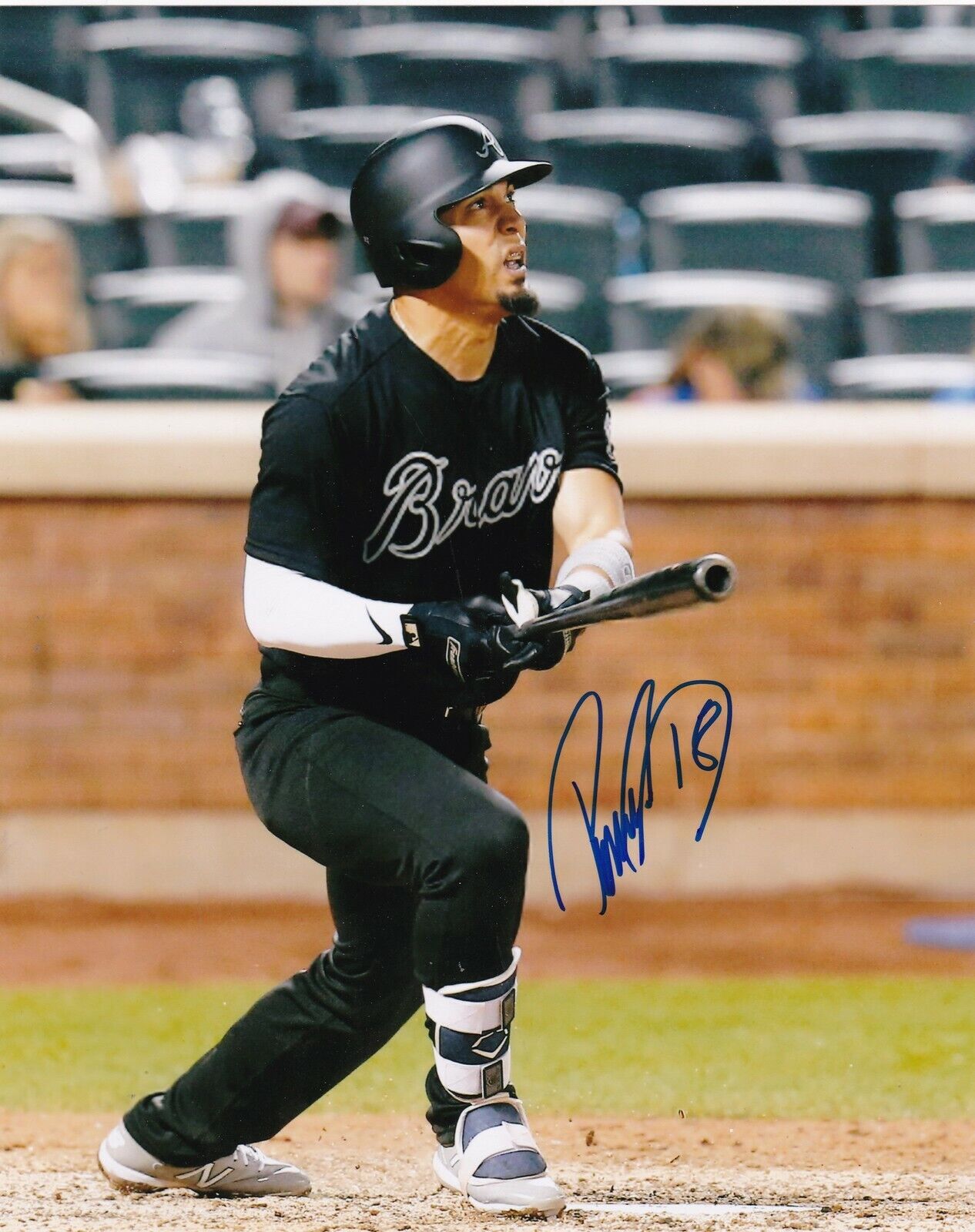 RAFAEL ORTEGA ATLANTA BRAVES ACTION SIGNED 8x10