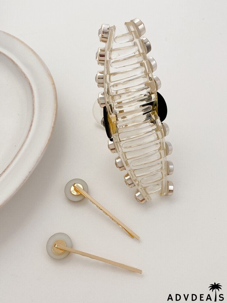 3pcs Rhinestone Decor Hair Accessory Set