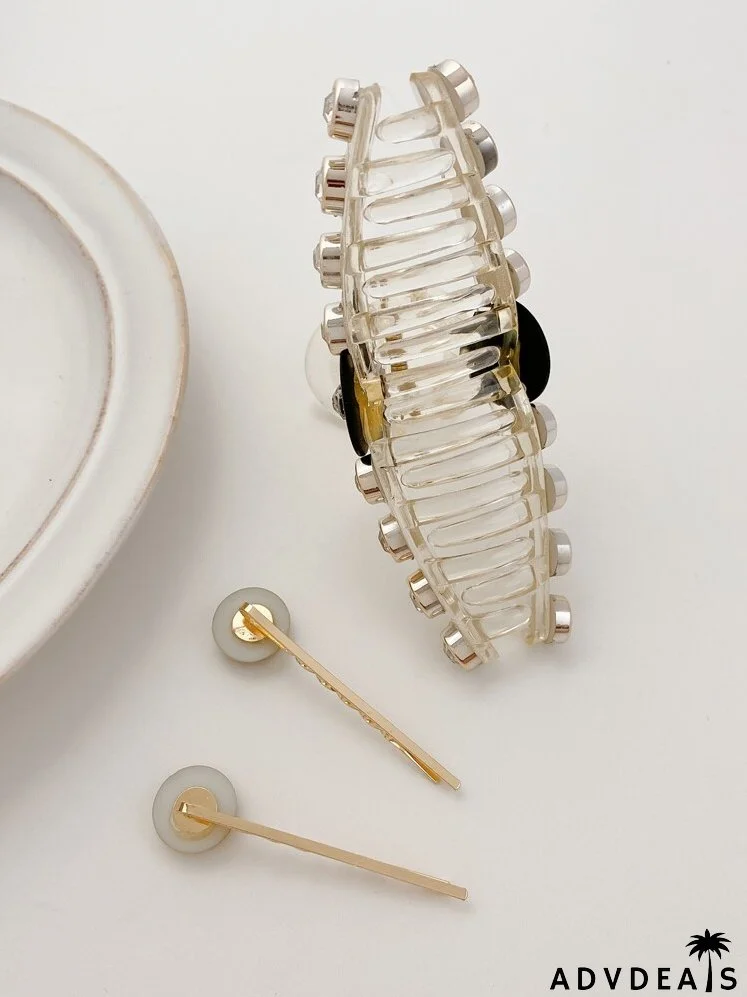 3pcs Rhinestone Decor Hair Accessory Set