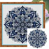 (US Only)Full Embroidery cotton Thread 11CT Printed Porcelain Cross Stitch Kit40x40cm