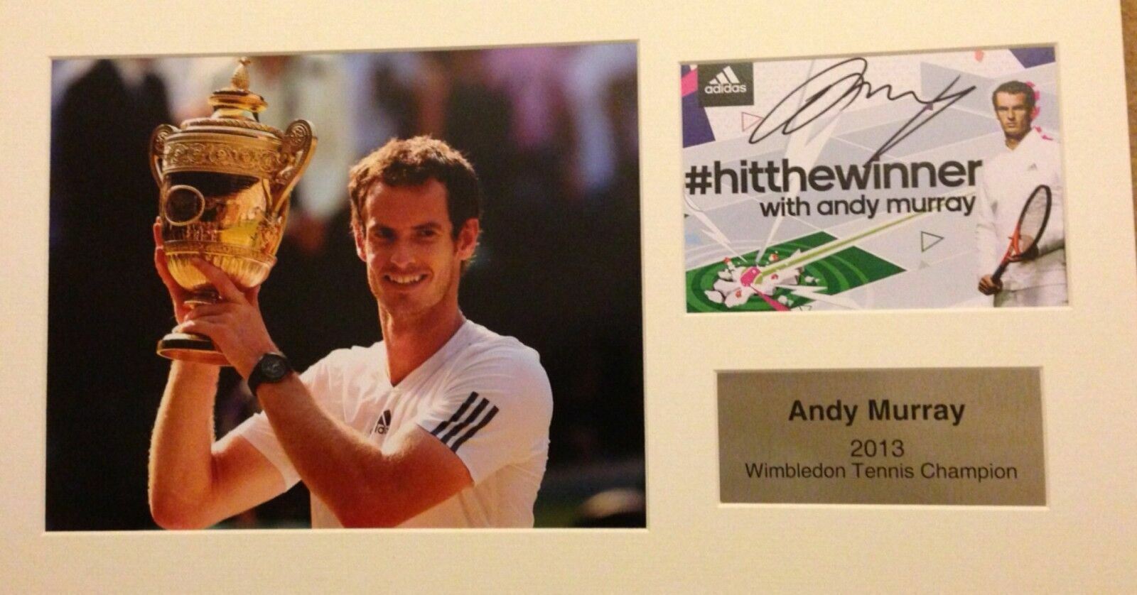 Andy Murray Genuine Hand Signed Autograph Photo Poster painting Display Mount Wimbledon 2013