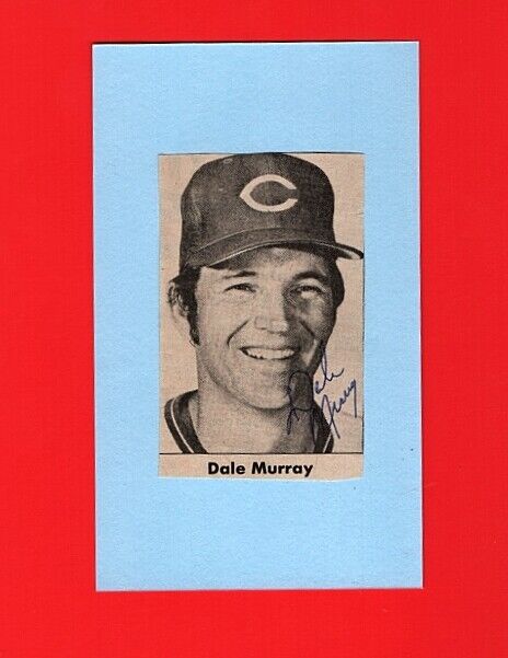 1977/78 DALE MURRAY-CINCINNATI REDS AUTOGRAPHED Photo Poster painting ON 3X5 CARD