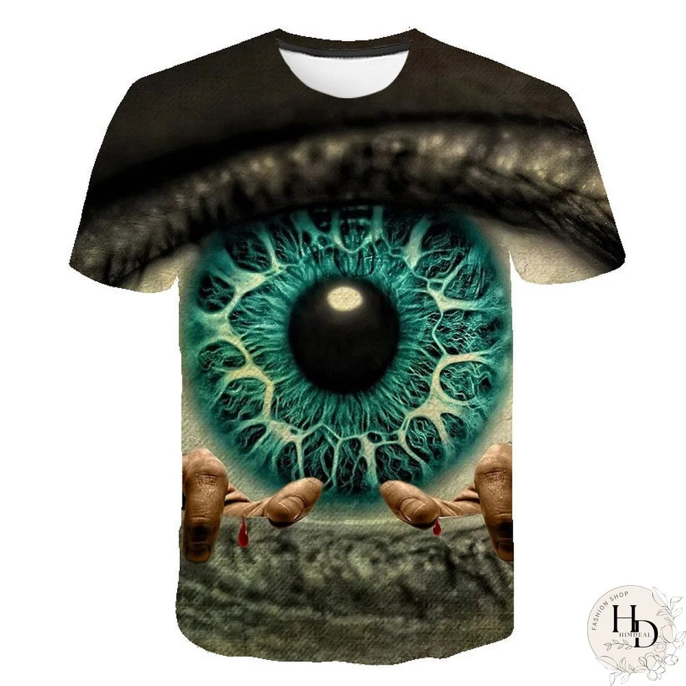 Summer Streetwear Scary Man Male 3D Print Creative Character Casual Shirt Plus Size Short Sleeve Tees Tops Clothing