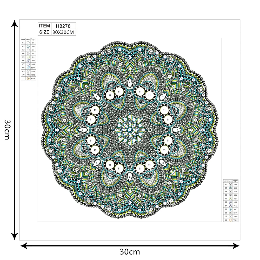 Special Shape Diamond Painting 30*30cm - Mandala Pattern