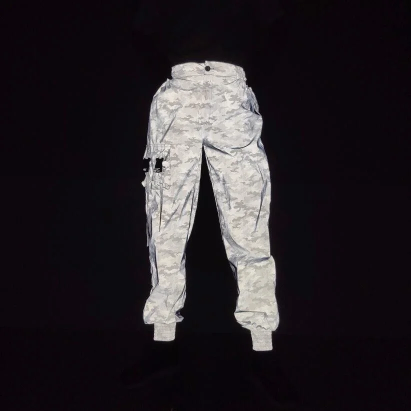 Toloer Hong Kong Hip Hop Function Reflective Overalls Men's Casual Little Pants Side Zipper Multi-Pocket Reflective Pants-Outfit Ideas