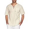 Gioiacombo&trade; T-shirt da uomo con collo in lino