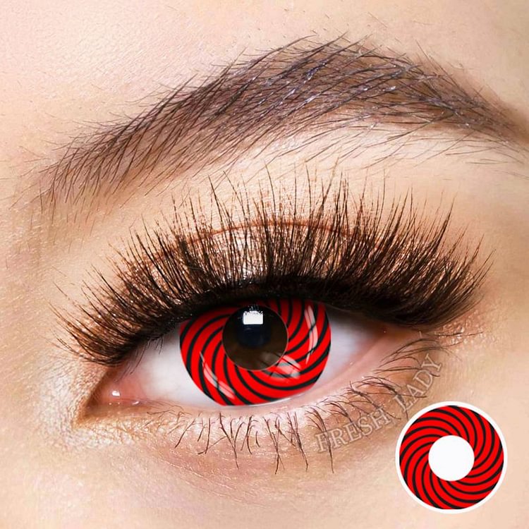Freshlady Reddish Black Spiral Crazy Contact Lenses