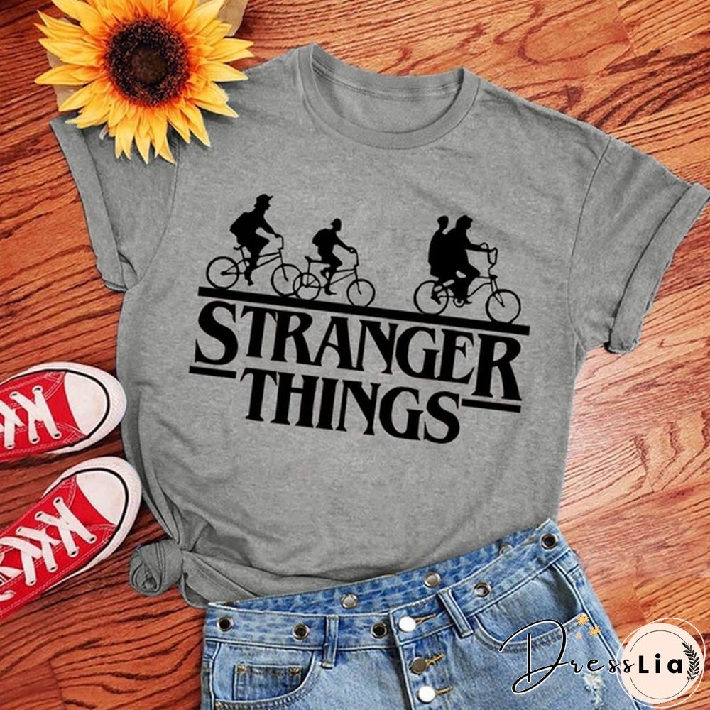 Hot Stranger Things Print T-Shirt Summer Casual Short Sleeve T Shirt Women Men Stranger Things Shirts