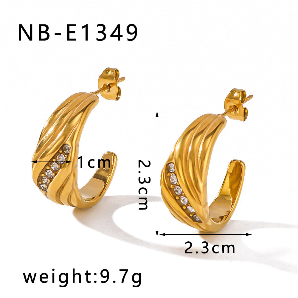 IG Style Petal Geometric Stainless Steel Electroplating Earrings