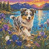 Diamond Painting -5D Full Round Drill Australian Shepherd Puppy(40x40cm)