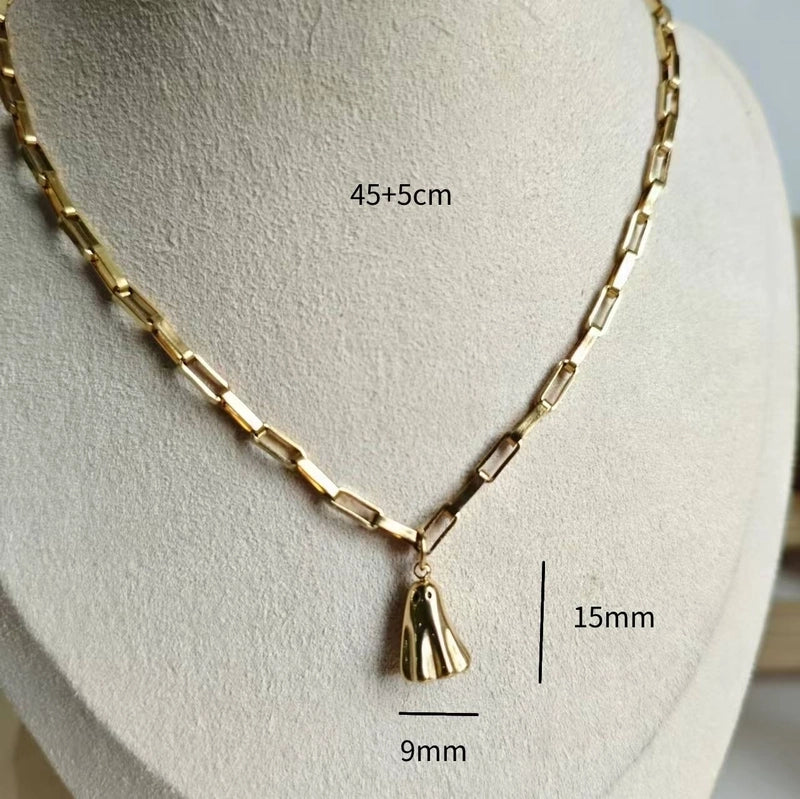 Casual Elegant Streetwear Ghost 201 Stainless Steel 304 Stainless Steel 18K Gold Plated Pendant Necklace