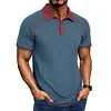💥 70% OFF &ndash; Ends Tonight! Men's Solid Color Short-sleeved Lapel Henley T-shirt POLO Bottoming Shirt