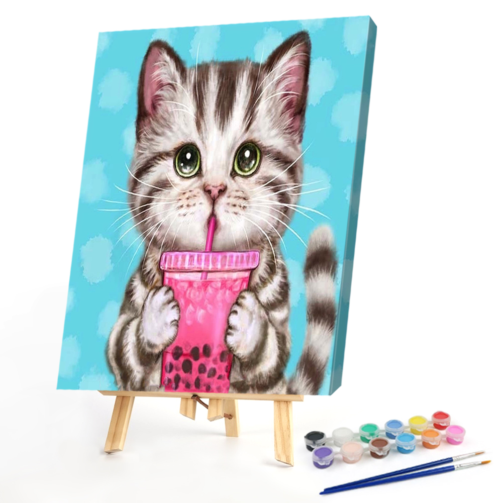 

40*50CM - Paint By Numbers - Cute Cat, 501 Original
