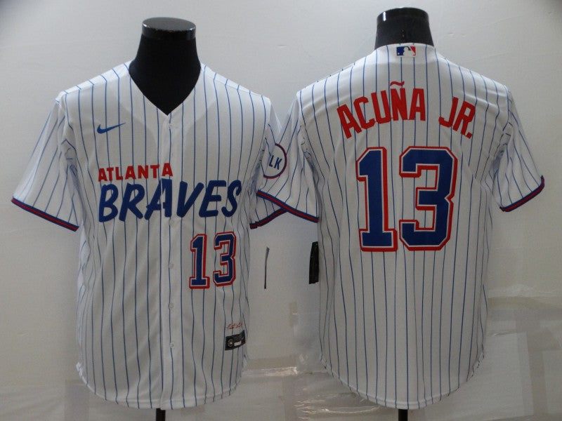 Men's Atlanta Braves Ronald Acu?a Jr. #13 White Stitched Jersey City Edition mysite
