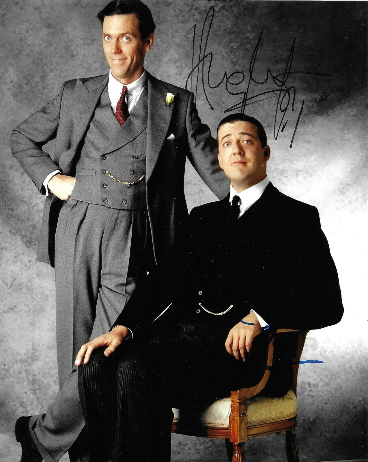 Stephen Fry/Hugh Laurie Signed Jeeves And Wooster 10x8 Photo Poster painting AFTAL