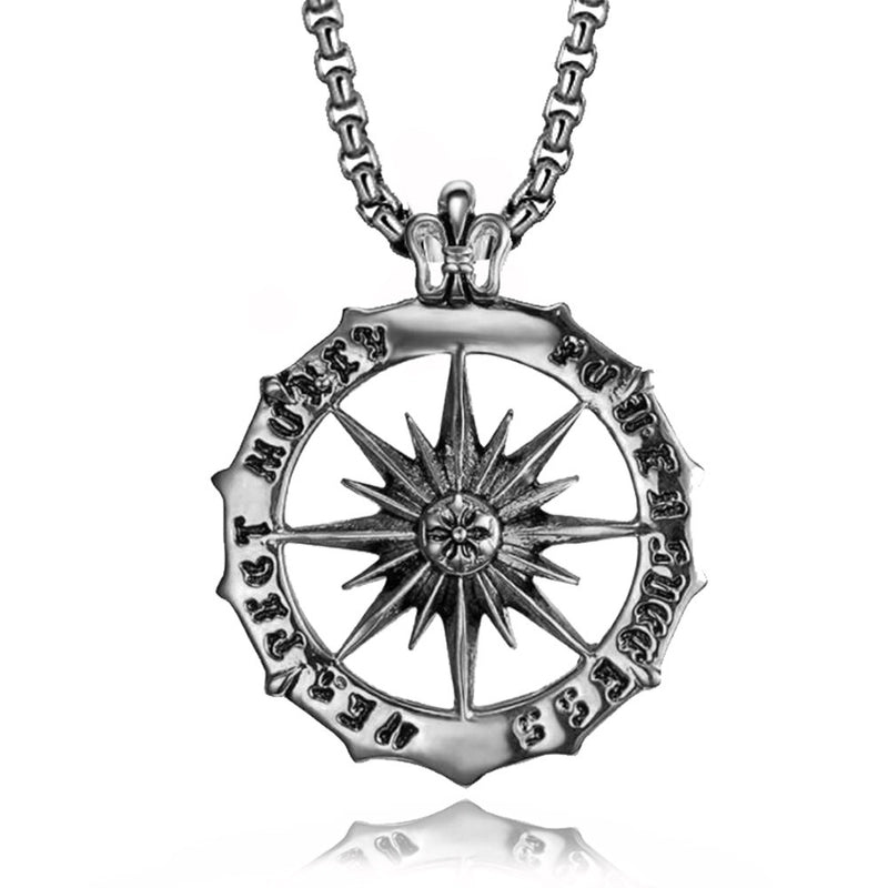 Retro Punk Cross Axe Alloy Titanium Steel Iron Plating Men’s Pendant Necklace Men Pendant Necklaces