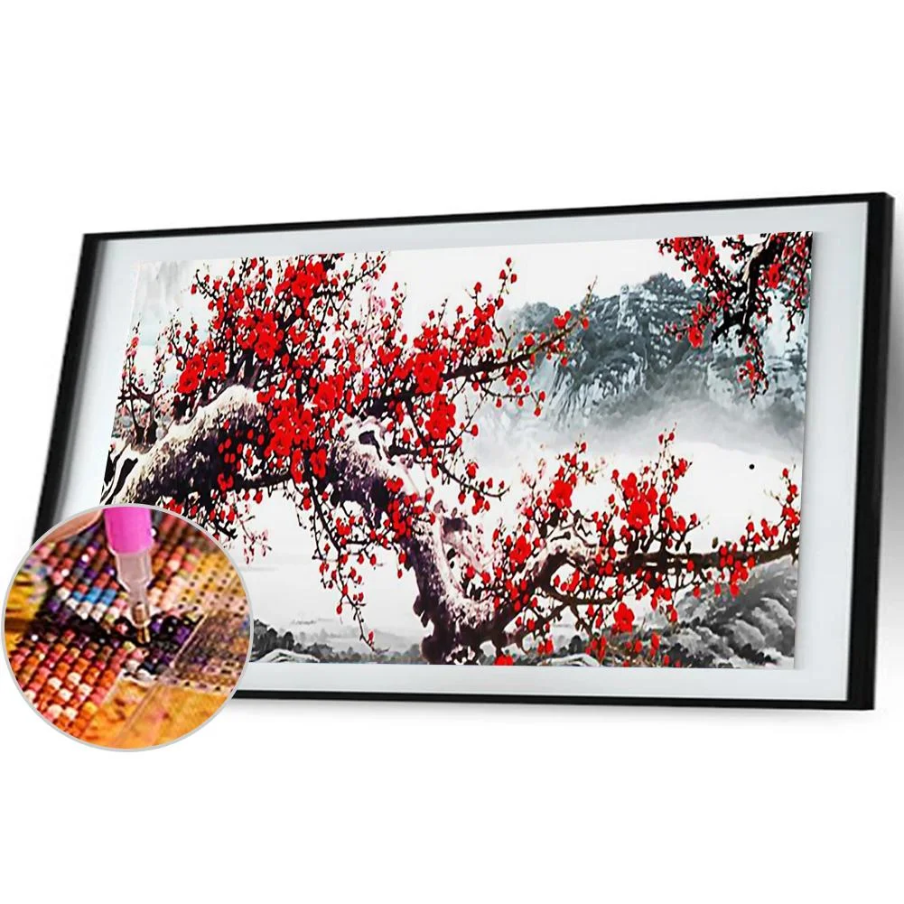 Diamond Painting - Full Round Drill - Plum Blossom(100*50cm)