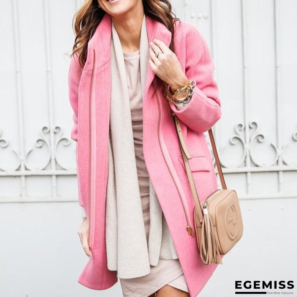 Autumn and Winter Fashion Woolen Zipper Coat Women | EGEMISS