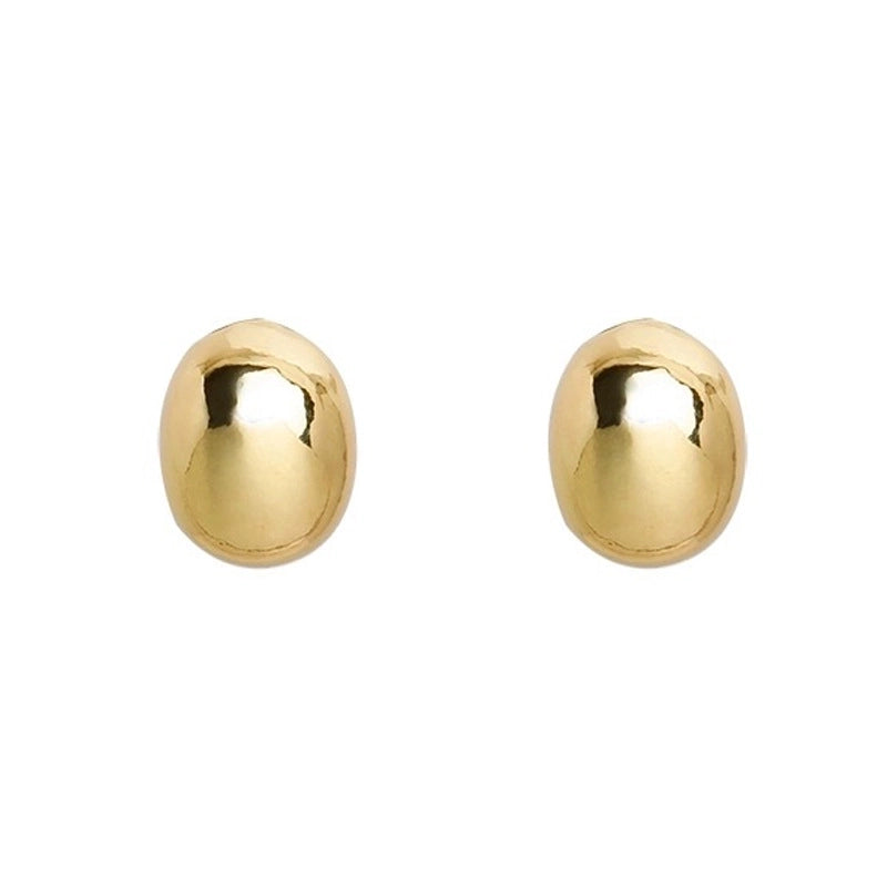 S925 Silver Needle Fashion Light Luxury Niche Advanced Photosensitive Surface Bean Stud Earrings Elegant Personality  Earrings Earrings For Women