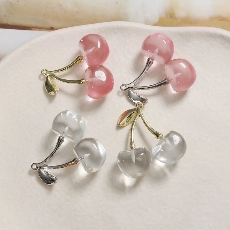 Summer Iced Emulational Fruit Cherry Cherry Diy Three-Dimensional Pendant Accessories Earrings For Women Earring Material