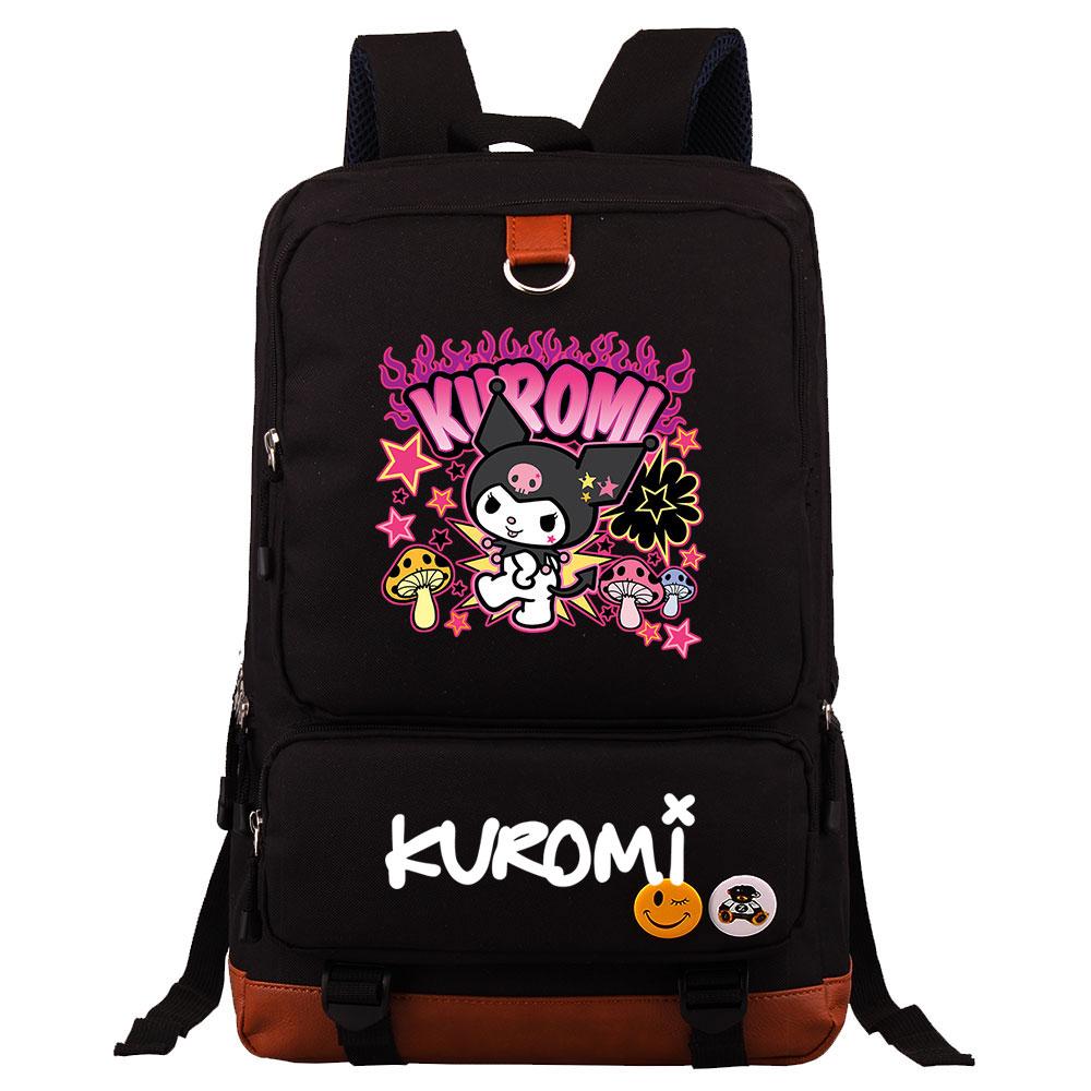 Mayoulove Kuromi Backpack Lightweight Design with Multiple Pockets for School and Travel-Mayoulove