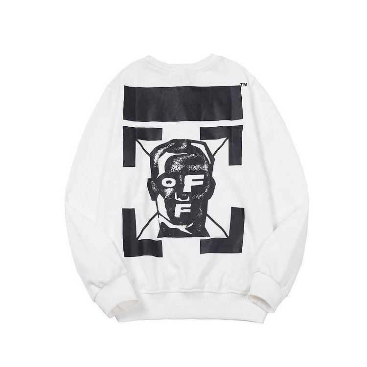 Off White Sweatshirts Long Sleeve round Neck Sweater Autumn and Winter Letter Crew Neck Pullover Terry Sweater for Men and Women