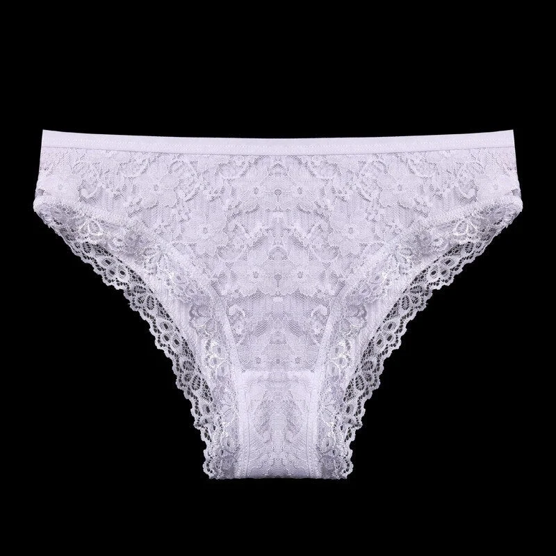 FINETOO Lace Panties Sexy Lingerie Fashion Floral Underwear Women Low Waist Girls Panty Large Size M-2XL Sexy Female Underpants