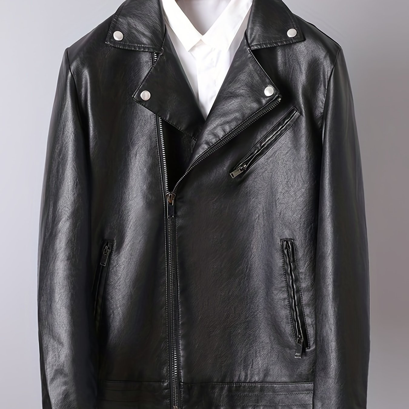 Men's Solid Lapel Cycling Jacket With Zipper Pocket, Casual Zip Up Jacket For Spring Fall Outdoor