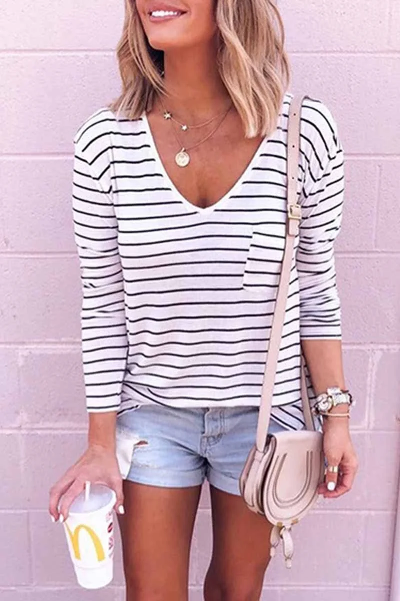 Florcoo Striped Long Sleeve Top