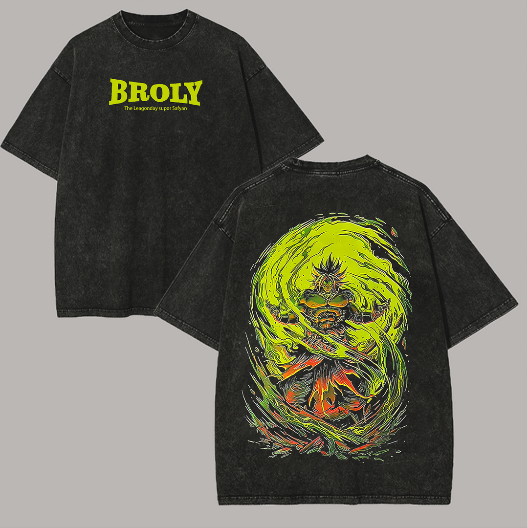 Dragon Ball Broly Printed Unisex Washed T-Shirt