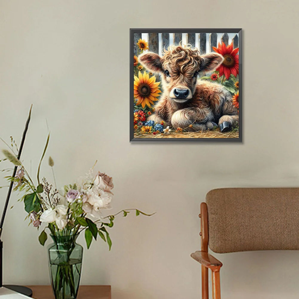 Diamond Painting - Full Round Drill - Highland Cattle(Canvas|30*30cm)