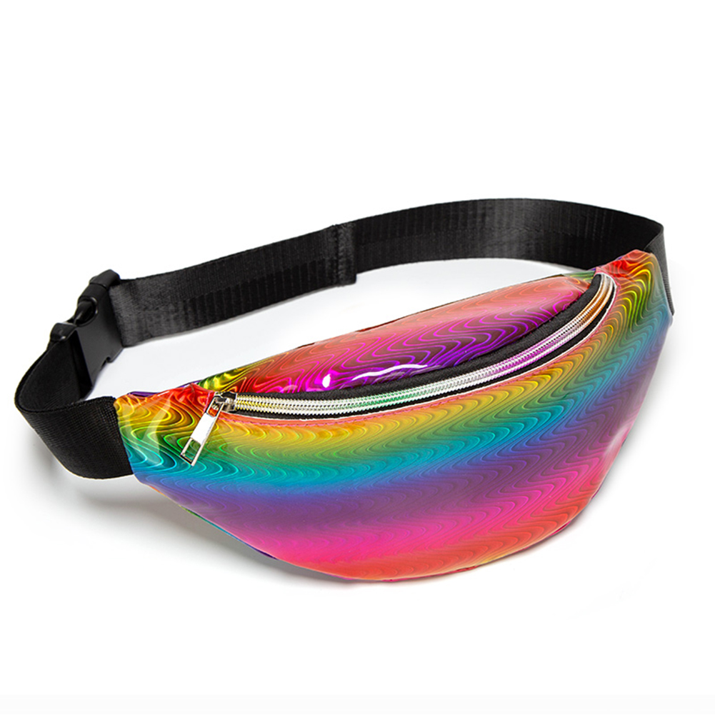 

Laser Fanny Chest Pack Women Colorful Gradient Pu Waist Crossbody Bag, 501 Original