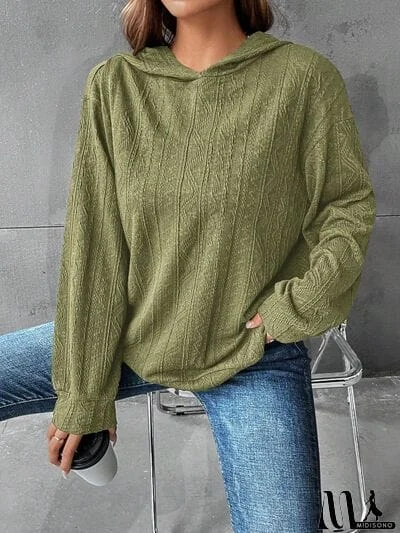 MidiSono - Textured Dropped Shoulder Hoodie