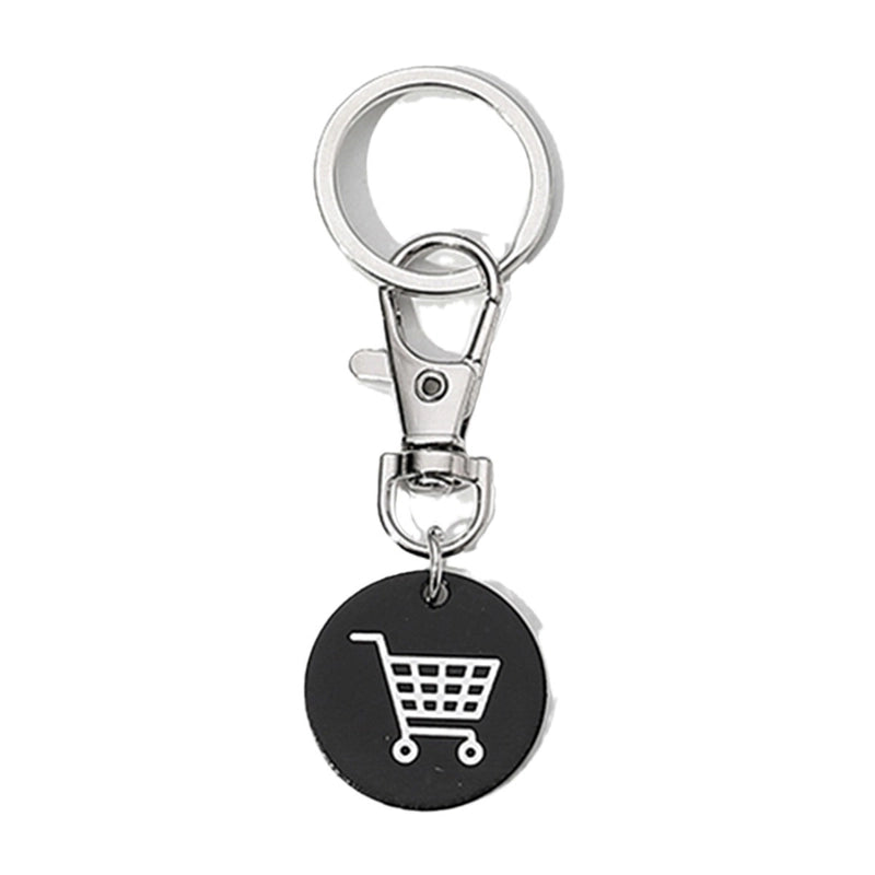 Classic Style Commute Shopping Cart Stainless Steel Unisex Bag Pendant Keychain