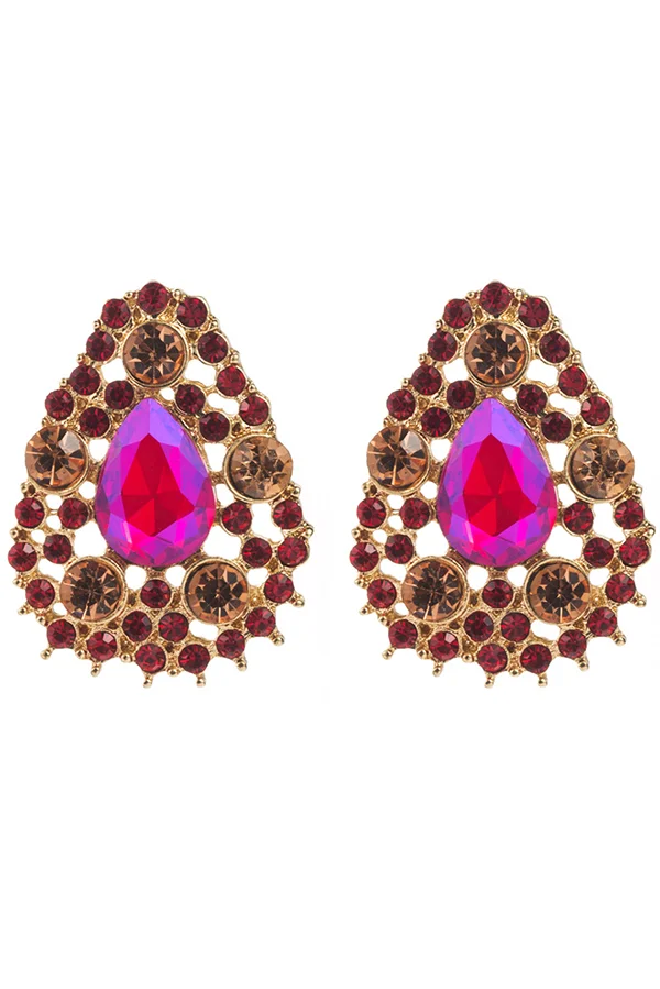Vintage Alloy Drop-shaped Diamond Earrings