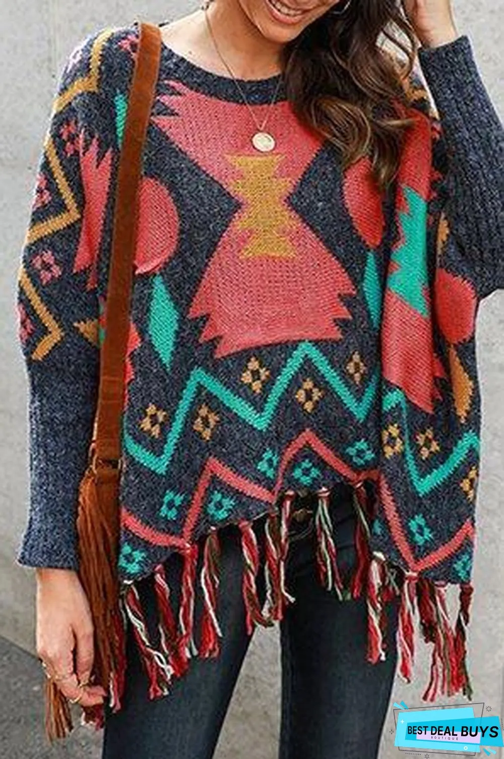 Shift Long Sleeve Tribal Boho Sweater