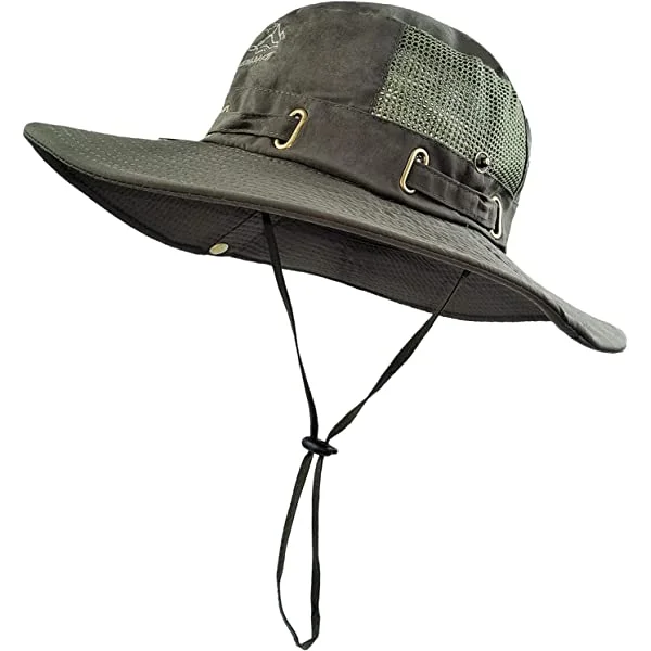 Tiendahat Boonie Hat UPF 50 UV Protection Wide Brim Safari Sun Hat Breathable Fishing Hat for Men & Women Beige