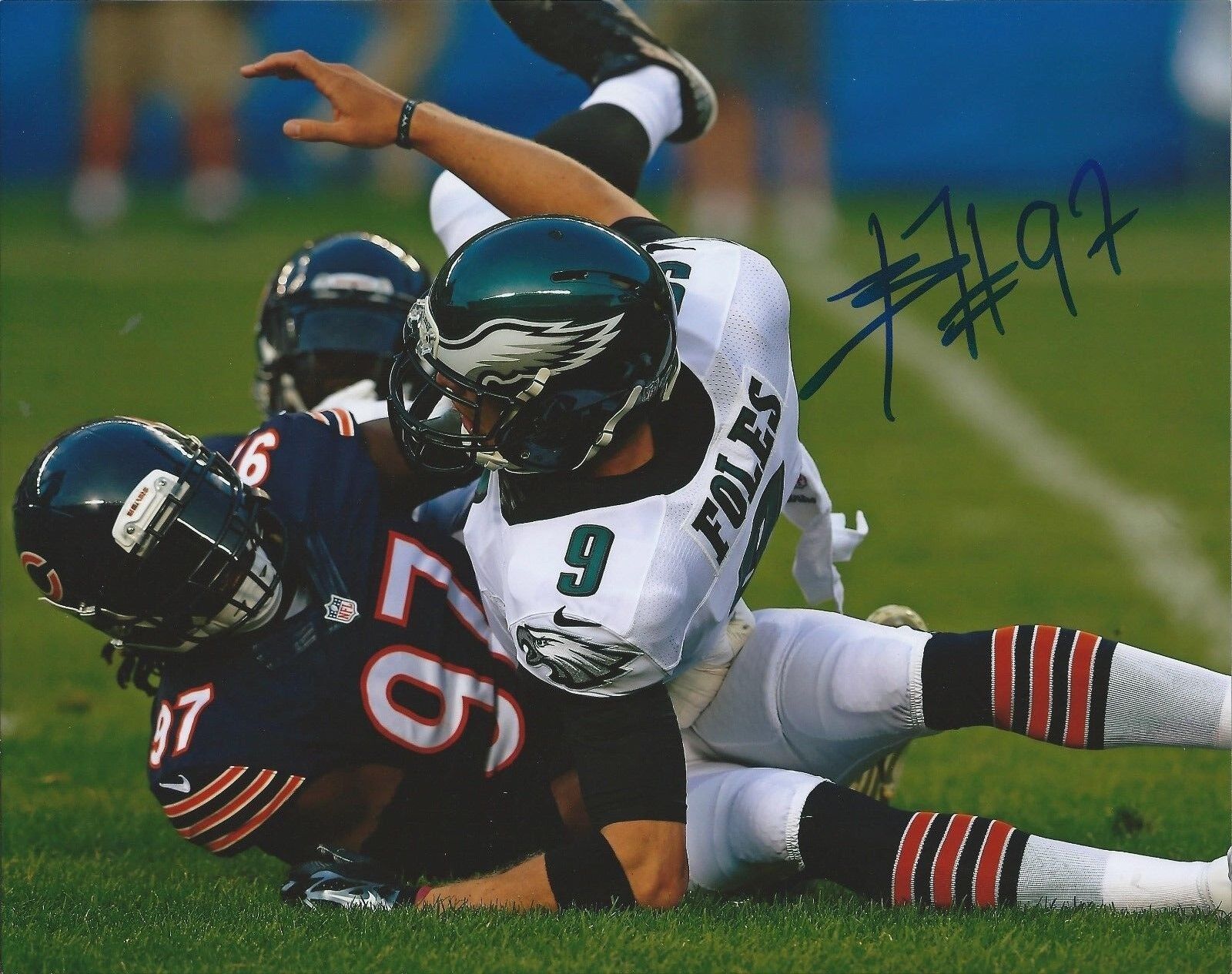 WILLIE YOUNG signed autographed CHICAGO BEARS 8X10 Photo Poster painting Matt Ryan w/COA PROOF