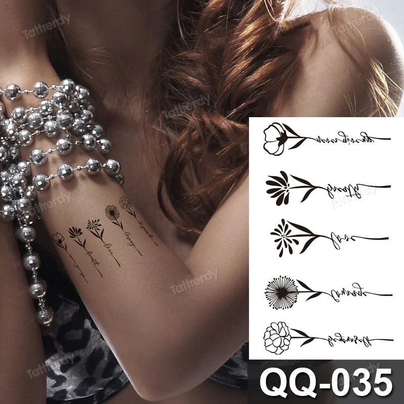 Waterproof Temporary Tattoo Sticker Tiger Lion King Compass Pattern Fake Tatto Flash Tatoo Small Body Art for Kids Women Men