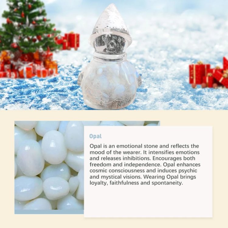 Christmas Snowman Natural Crystal Decoration
