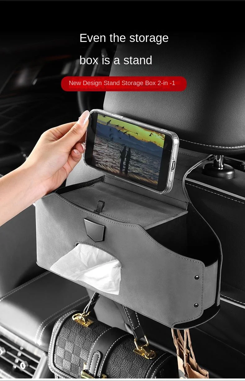Car seat back suede hanging storage box