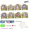 8PCS DIY Diamond Art Greeting Cards Xmas Congratulations Cards & Gifts (Flower)