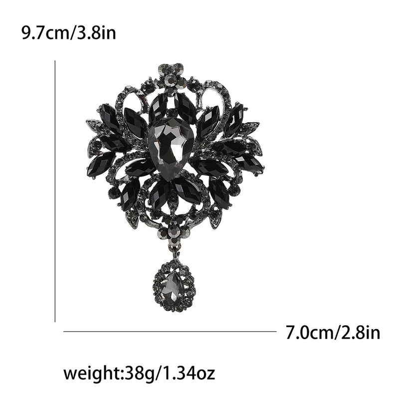Elegant Retro Pin Geometric Alloy Inlay Rhinestones Glass Women’s Brooches