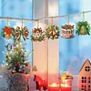 (US Local)6pcs Christmas  DIY Diamond Painting Art Pendant Wall Door Decoration