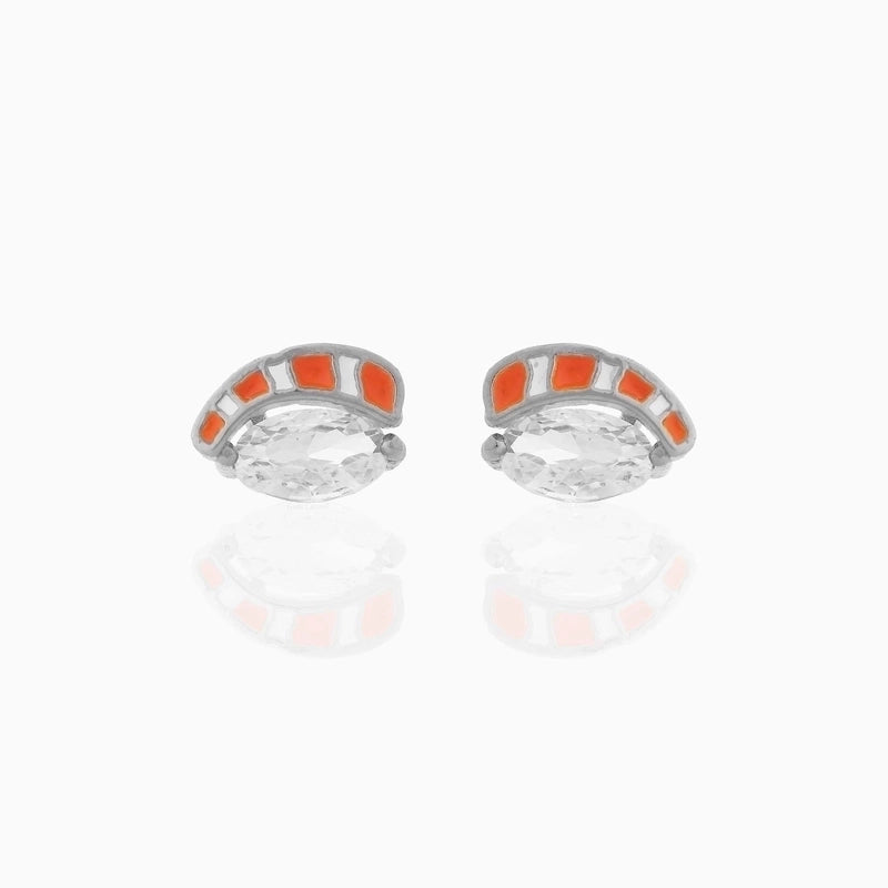 Fashion Geometric Coke Hamburger Brass Inlaid Zircon Ear Studs 1 Pair